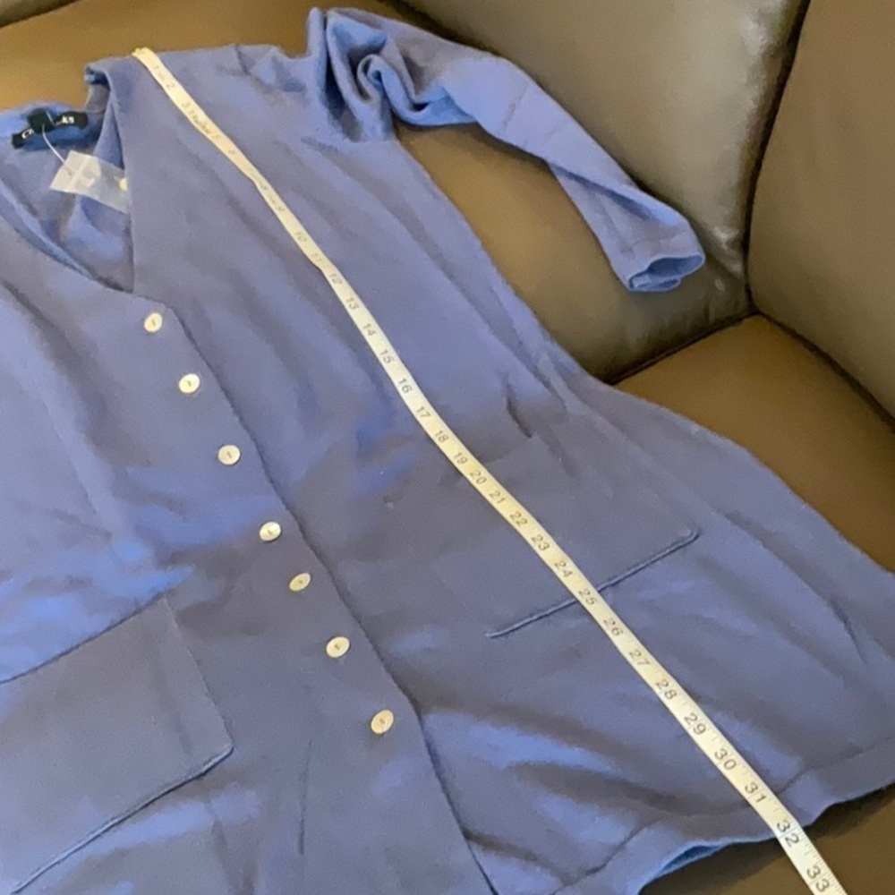NWOT Chadwick’s long cardigan blue petite - Picture 5 of 7